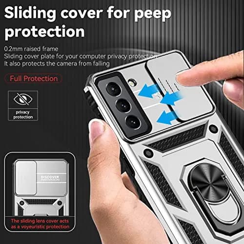 M MAIKEZI Silver 5G Cellular Phone Case with Camera Cover & HD Screen Protector | Military Drop Tested thumbnail 4