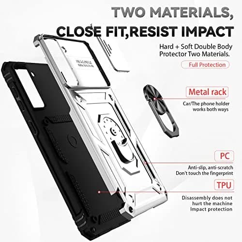 M MAIKEZI Silver 5G Cellular Phone Case with Camera Cover & HD Screen Protector | Military Drop Tested thumbnail 8