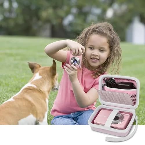 Boobowl Camera Case for Kodak PIXPRO FZ55/FZ45 & CAMKORY Cameras | Pink, 11.7cm x 7.5cm x 6.5cm (4.6" x 3" x 2.5") thumbnail 6