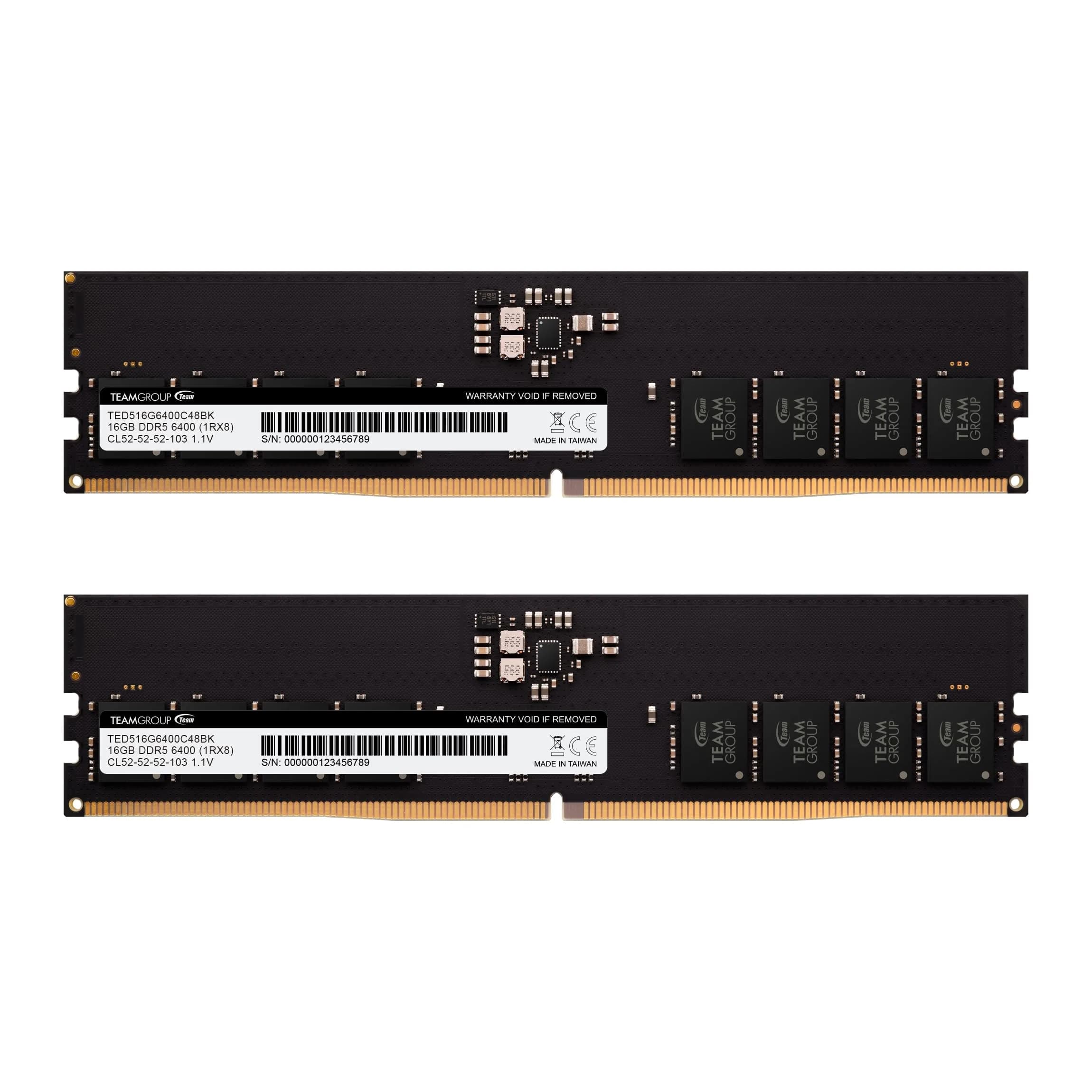 TEAMGROUP Elite DDR5 32GB Kit (2x16GB) 6400MHz PC5-51200 CL52 UDIMM RAM | 64 GB Total Capacity