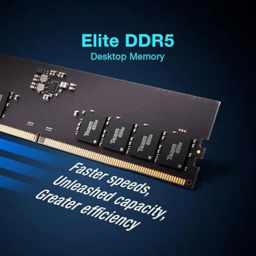 TEAMGROUP Elite DDR5 32GB Kit (2x16GB) 6400MHz PC5-51200 CL52 UDIMM RAM | 64 GB Total Capacity thumbnail 3