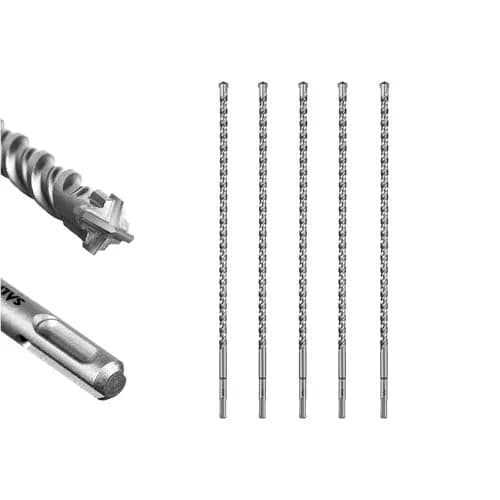 SALI SDS Plus Rotary Hammer Drill Bit Kit 1/2"x18" (12.7mm x 457.2mm) | 4-Cutter Carbide for Concrete & Brick thumbnail 1