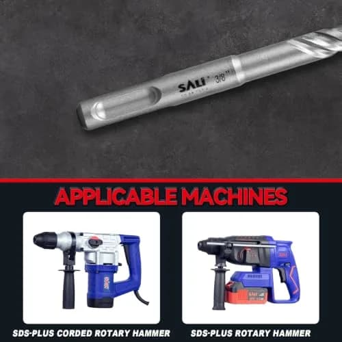 SALI SDS Plus Rotary Hammer Drill Bit Kit 1/2"x18" (12.7mm x 457.2mm) | 4-Cutter Carbide for Concrete & Brick thumbnail 6