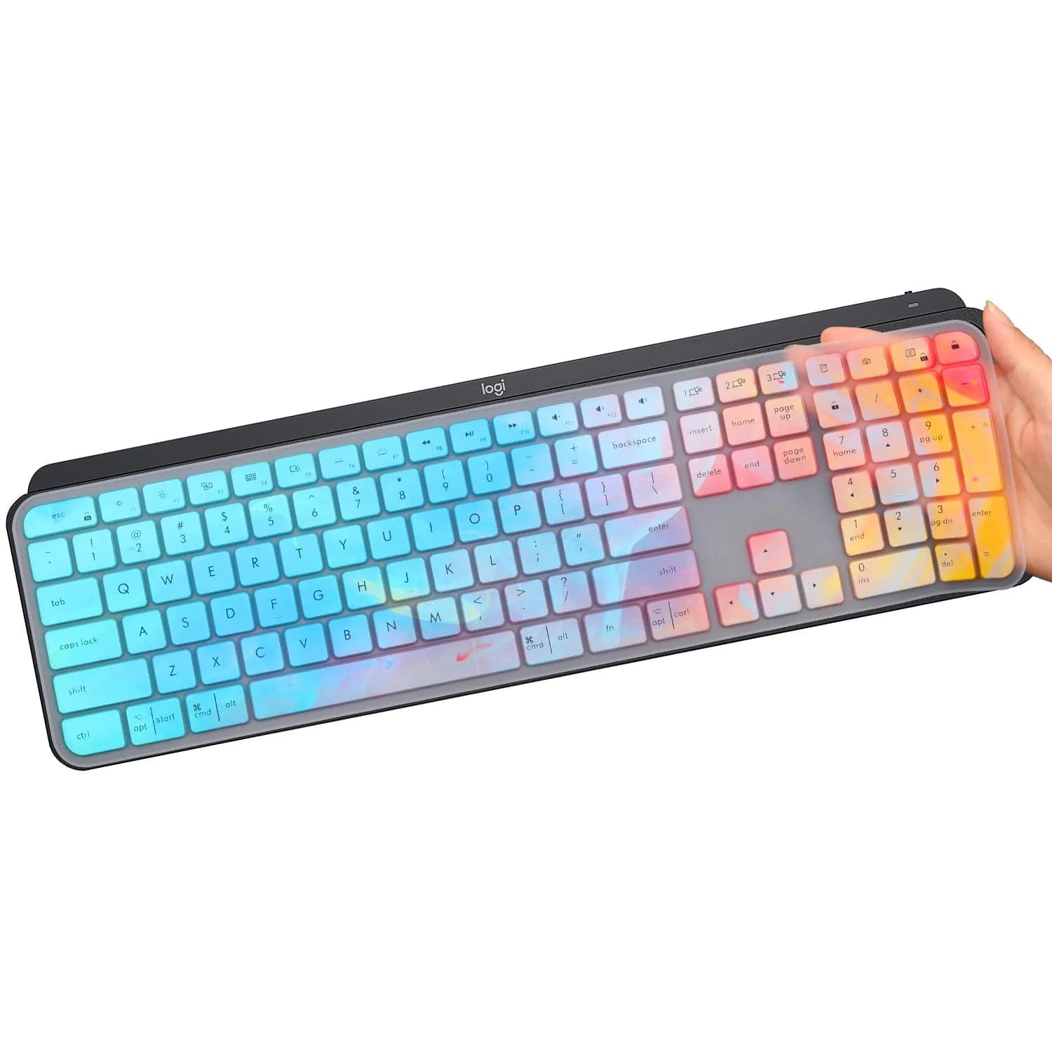 MUBUY-GOL Clear Silicone Keyboard Cover for Logitech MX Keys S/MX Keys Advanced/Craft | Ultra Thin — Colorful