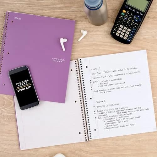 Five Star Spiral Notebook + Study App, 5 Subject, College Ruled Paper, 8-1/2" x 11", 200 Sheets, Amethyst Purple (Pack of 3) | Water-Resistant Cover & Ink Bleed Resistance thumbnail 8
