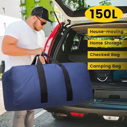 Vorspack 150L Extra Large Travel Duffle Bag | Heavy-Duty Polyester, 36x17x15 in, Blue thumbnail 6