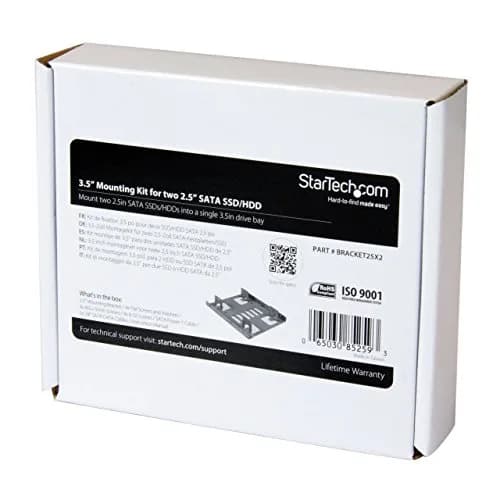StarTech.com 2.5" to 3.5" SATA Hard Drive Mounting Bracket Kit - Dual 2.5" SSD/HDD Mount for 3.5" Bay (Pack of 2) thumbnail 6