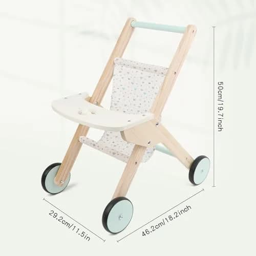 Canuan Wooden Baby Walker Doll Stroller with Butterfly Theme | 12-36 Months thumbnail 8
