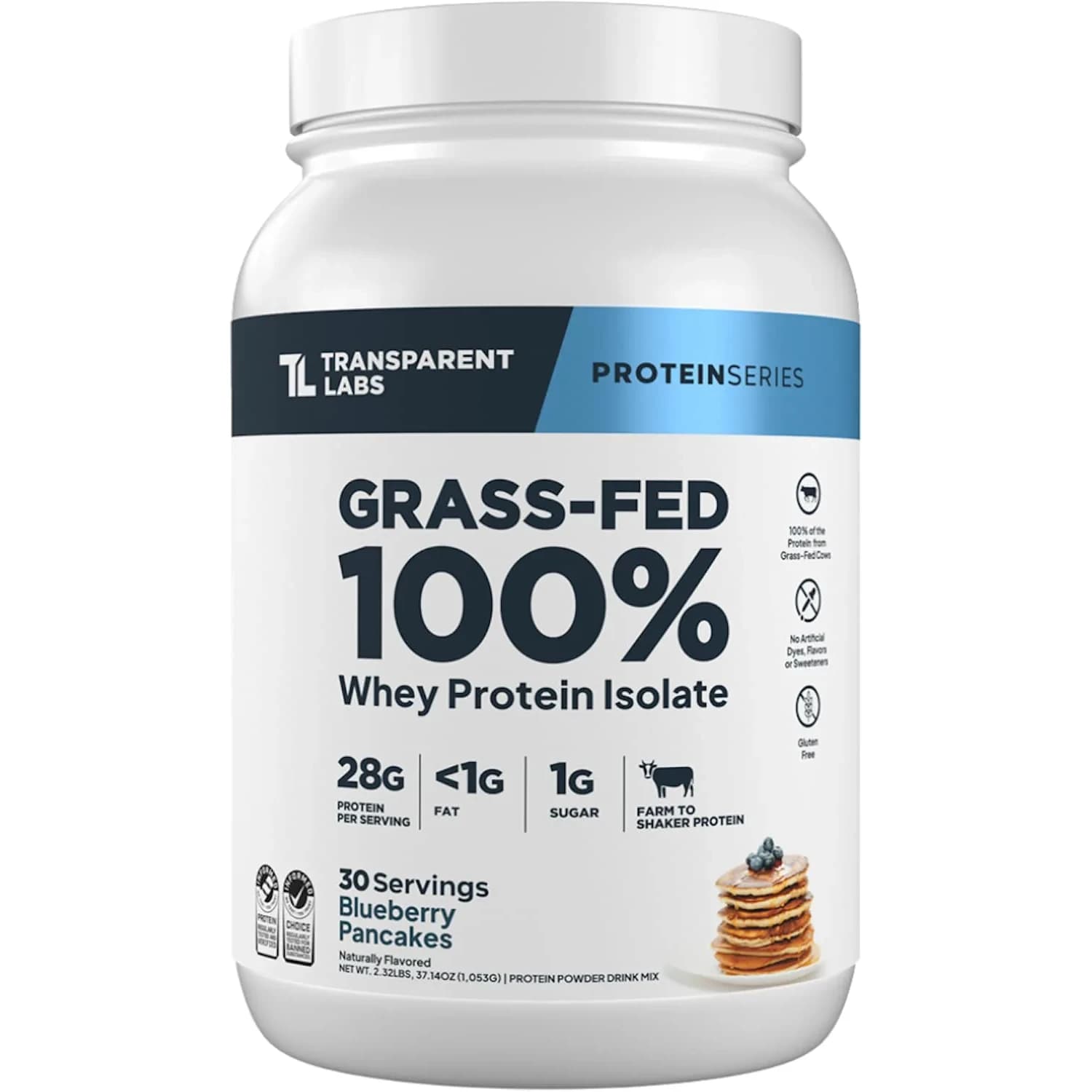 Transparent Labs protein powder tub Whey isolate 30 servings