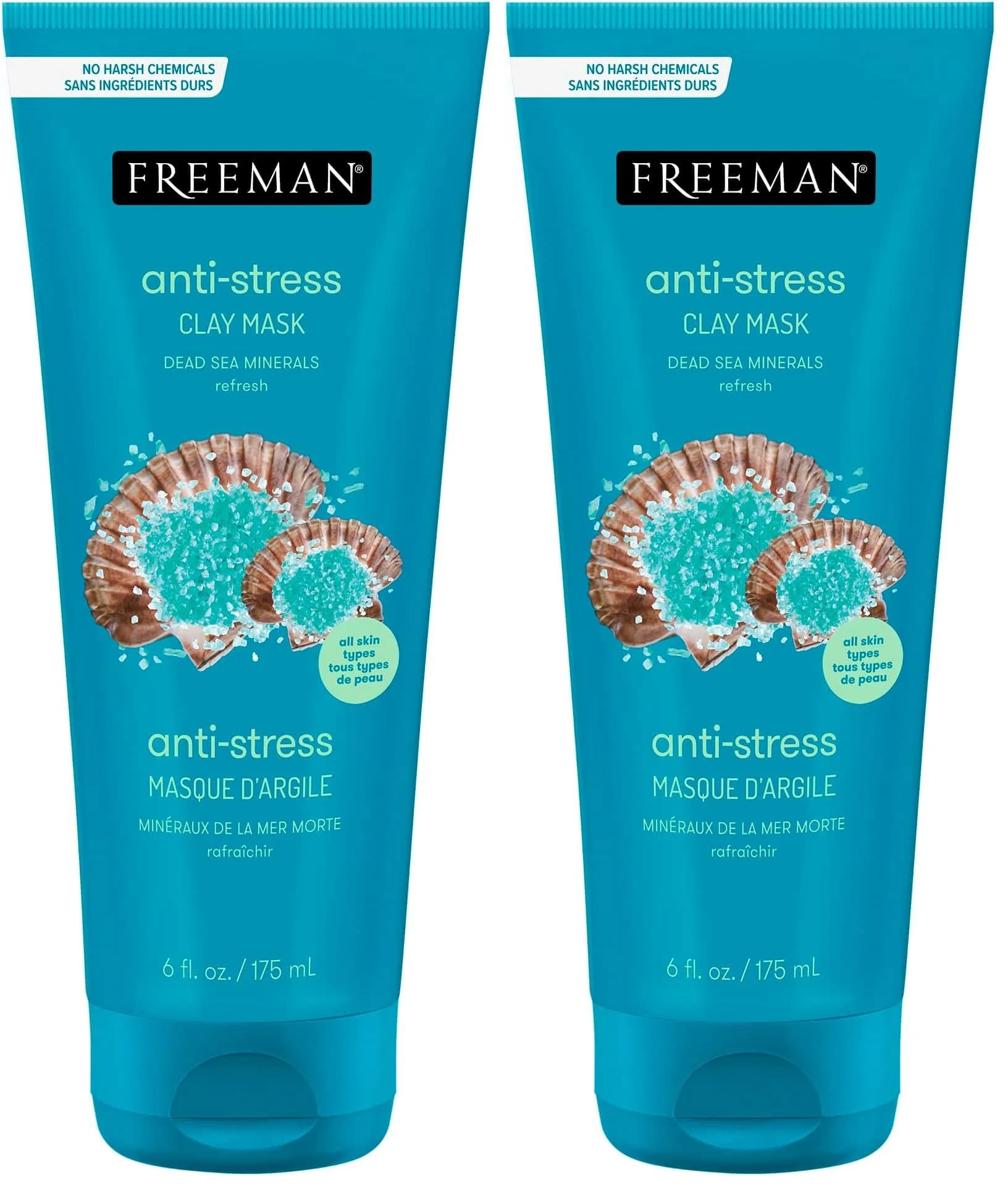 Freeman Anti-Stress Clay Mask with Dead Sea Minerals, Lavender & Sea Salt 175ml (6 fl. oz.) | Balances & Calms Skin — Cian