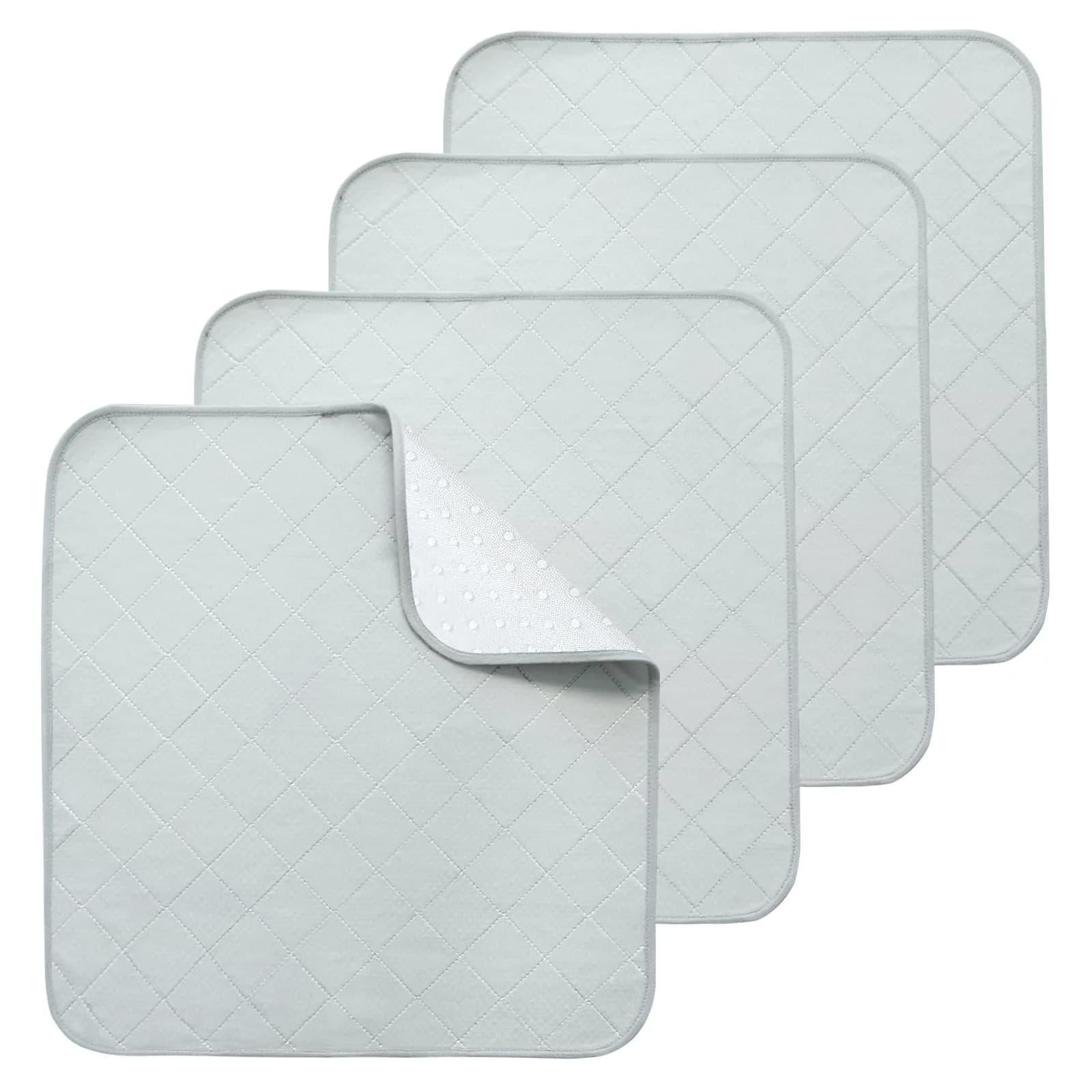 Magik & Kover Waterproof Chair Pads for Incontinence 22" x 21" (4-Pack) | Reusable Seat Protector with Non-Slip Backing — Gray / 22" x 21"
