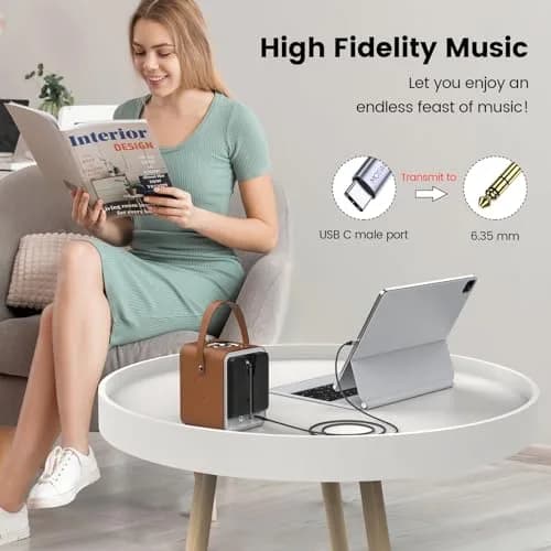 MOSWAG USB C to 6.35mm 1/4 Inch Audio Stereo Cable 5M (16.4ft) | Hi-Fi Sound Quality with Gold-Plated Connectors thumbnail 5