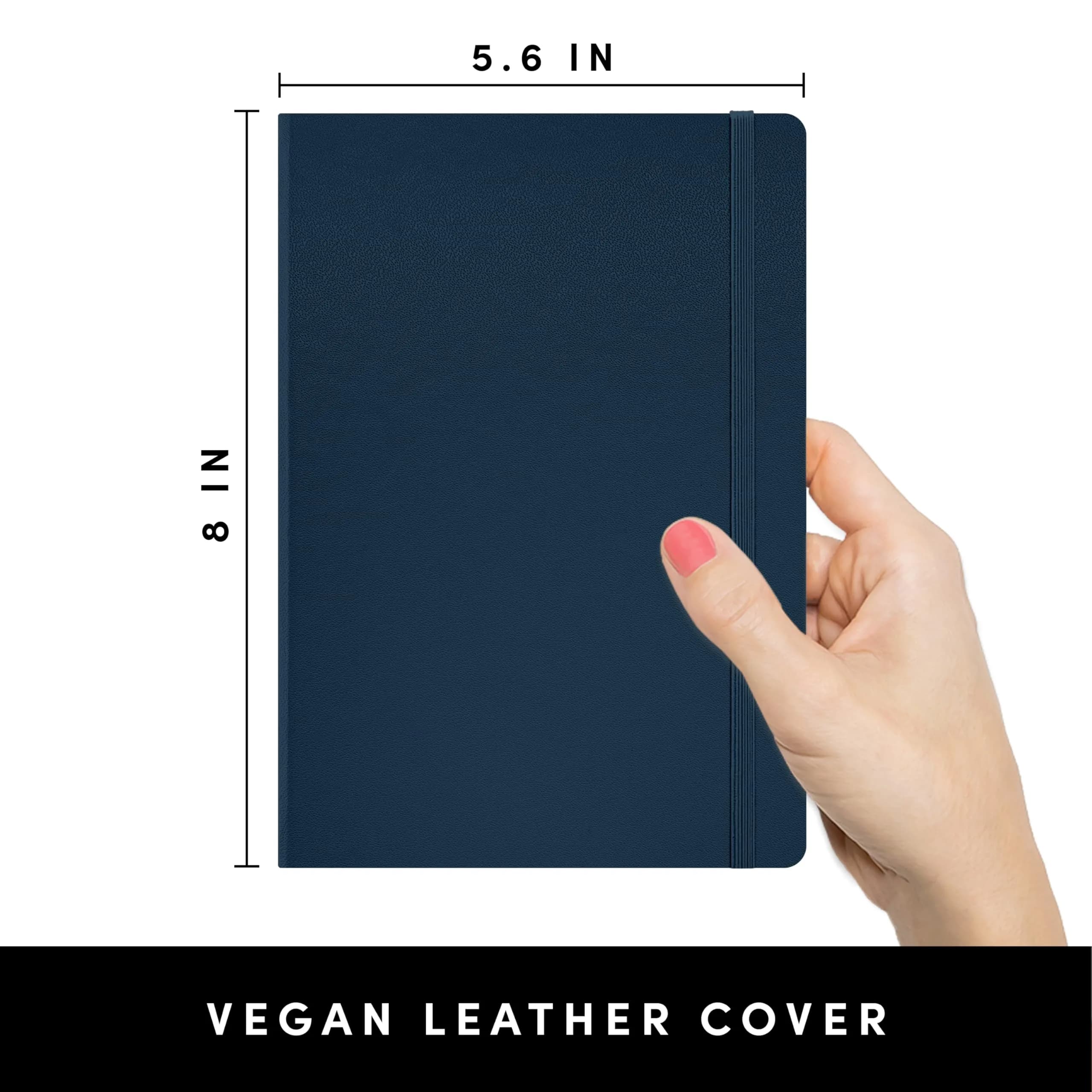 PAPERAGE Blank Journal Notebook Medium 5.6 x 8 in (Navy) | 160 Pages Acid-Free 100 GSM Thick Paper thumbnail 2