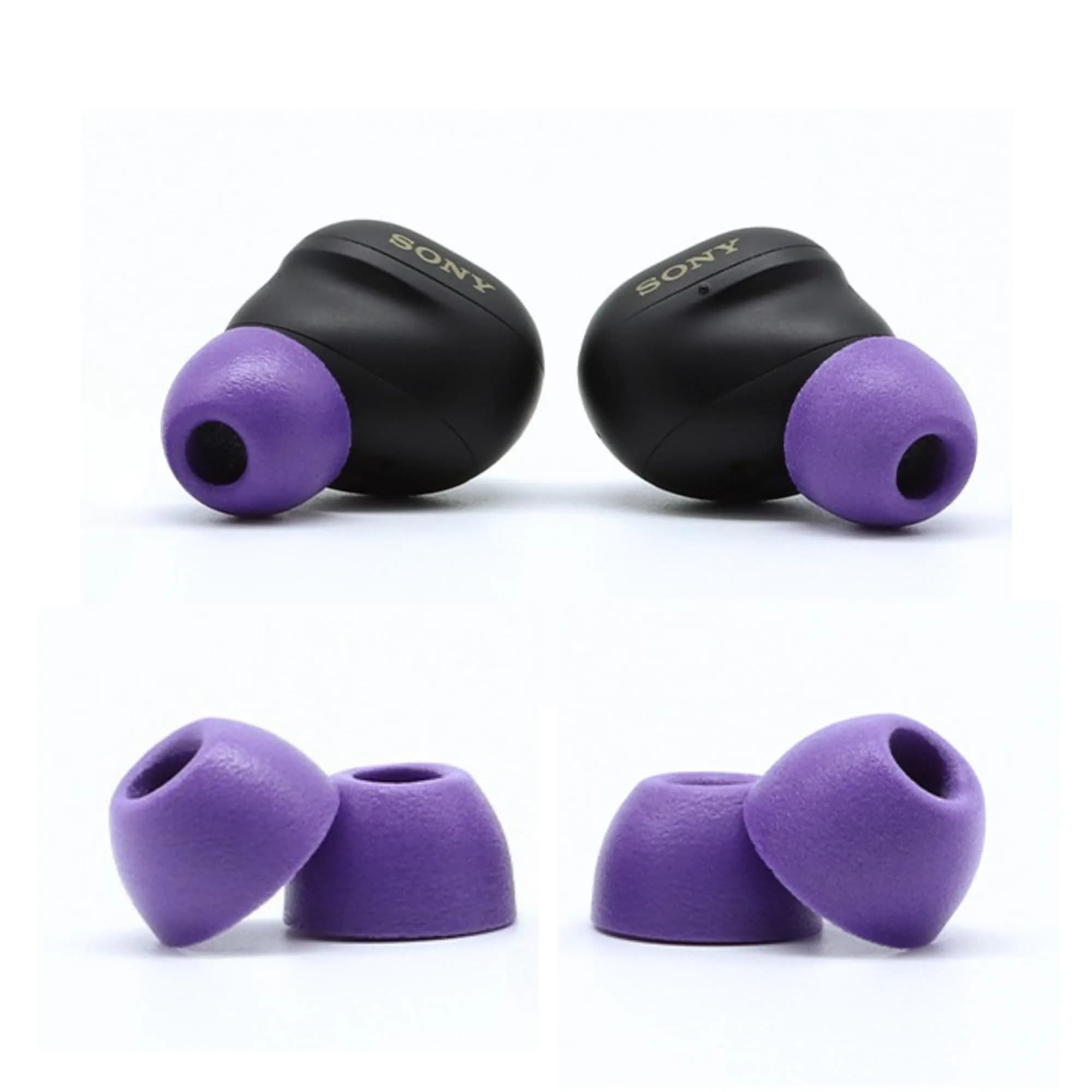 Comply Memory Foam Replacement Ear Tips, Blue, Medium (3 Pairs) | Ultimate Comfort for Sony Earbuds — TrueGrip Lilac Purple / Small