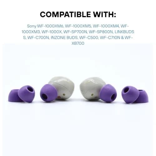 Comply Memory Foam Replacement Ear Tips, Purple (Small) (3 Pairs) | Ultimate Comfort & Secure Fit for Sony Earbuds thumbnail 2