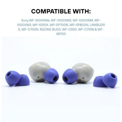 Comply Memory Foam Replacement Ear Tips, Blue, Medium (3 Pairs) | Ultimate Comfort for Sony Earbuds thumbnail 2