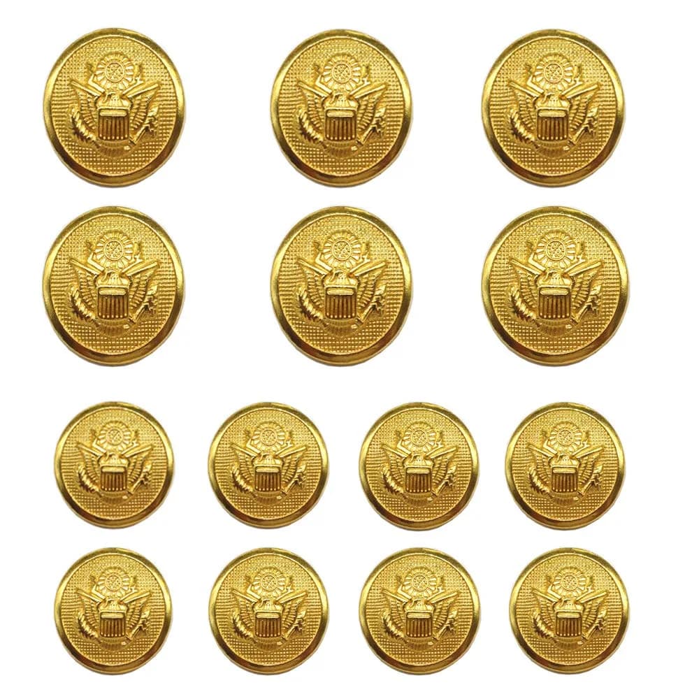 YaHoGa Gold Blazer Buttons Set for Suits, Blazers, Coats | 23mm & 18mm Metal Shank, Durable Zinc Alloy (23mm & 18mm) | Perfect for Tailoring - main product image