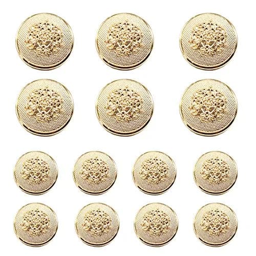 YaHoGa Gold 14pcs Blazer Buttons for Sewing | 23mm & 18mm Metal Shank Suit Buttons Set thumbnail 1