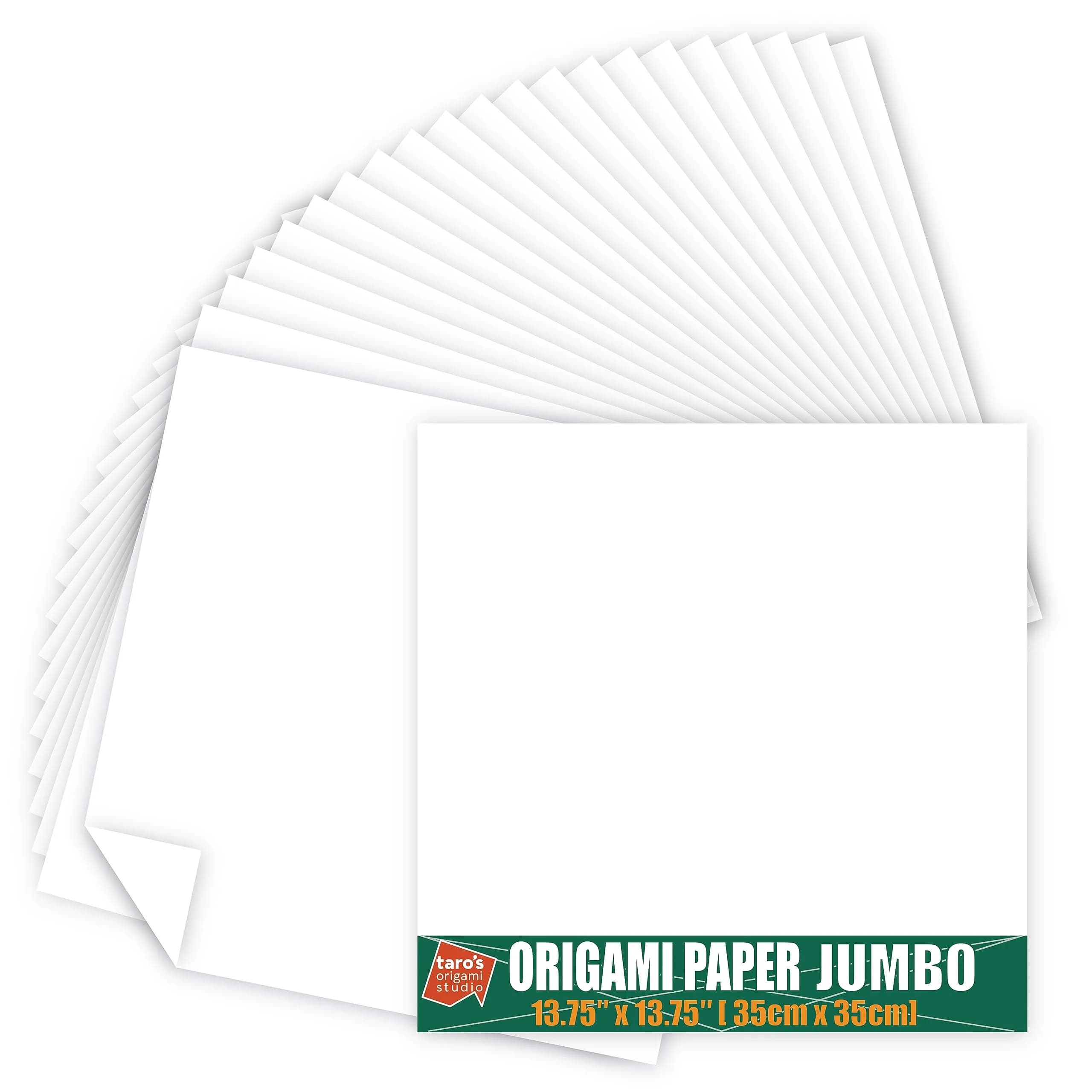 Taro's Origami Studio Jumbo White Origami Paper 35cm (13.75 Inch) 25 Sheets | Premium Japanese Kami Paper for Folding - main product image
