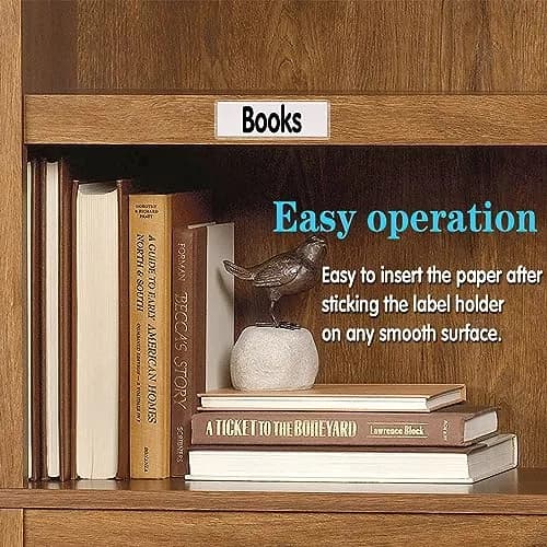ELEMGULY Self Adhesive Label Holders 104 Pack | Clear Shelf Tag with Paper (2 x 1 Inch) for Supermarket, Bookshelf, Kitchen thumbnail 3