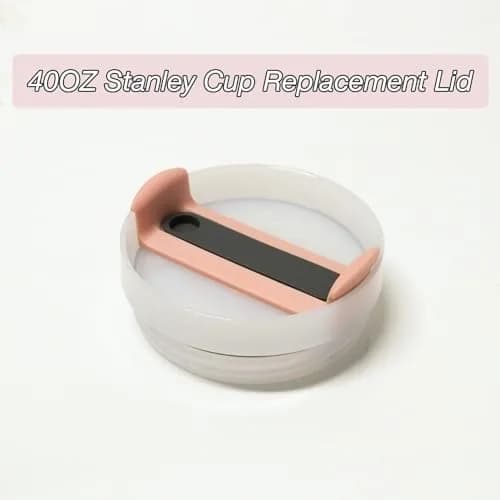 Horsdo 40oz Tumbler Lid for Stanley | Spill Proof Splash Resistant Cover (Pink-Grey, 40oz) thumbnail 4