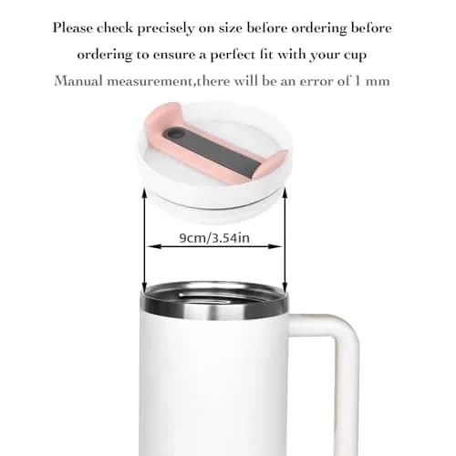 Horsdo 40oz Tumbler Lid for Stanley | Spill Proof Splash Resistant Cover (Pink-Grey, 40oz) thumbnail 2