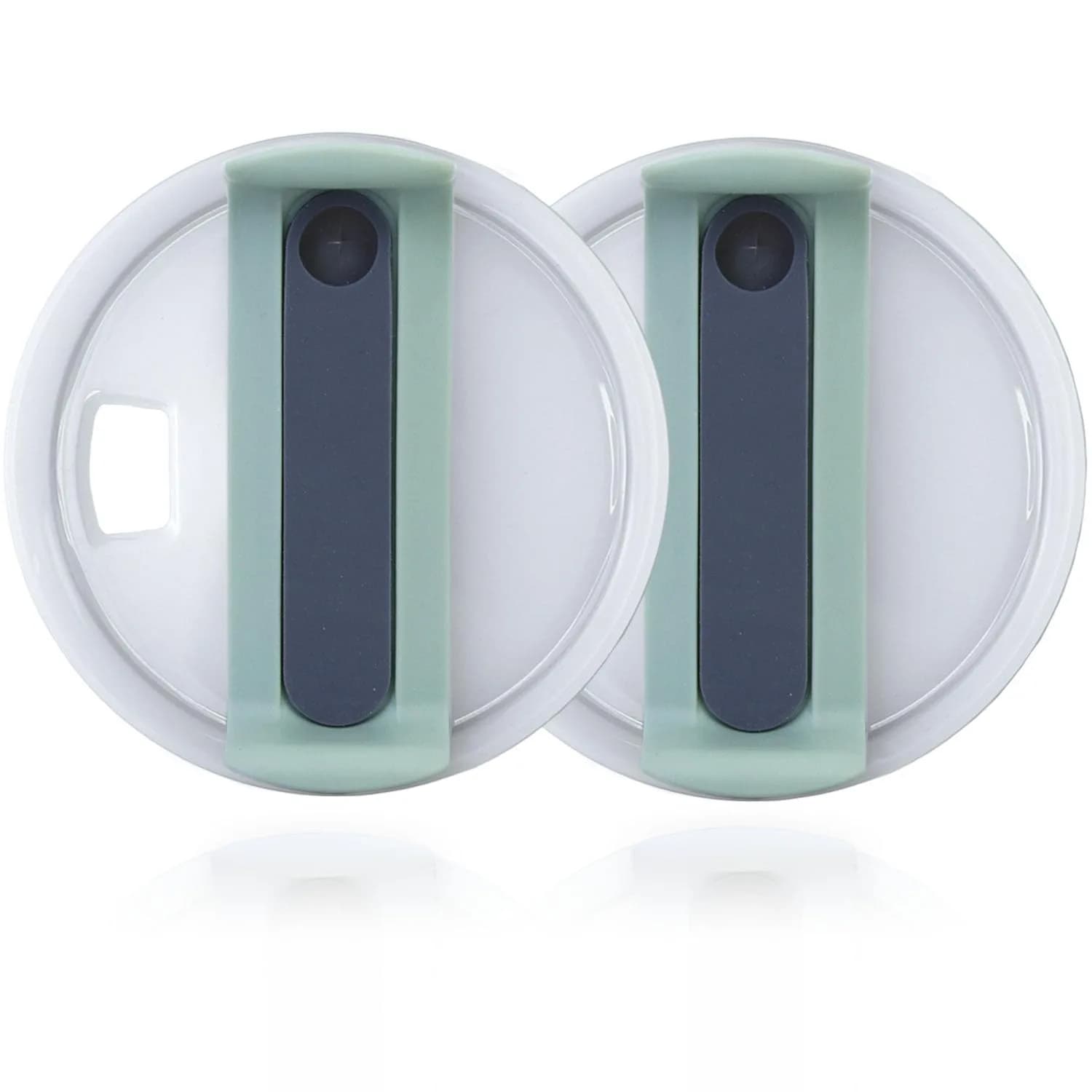 Horsdo 40oz Tumbler Lid for Stanley Quencher 2.0 | Spill Proof Splash Resistant Grey-Green Lid (2-Pack)