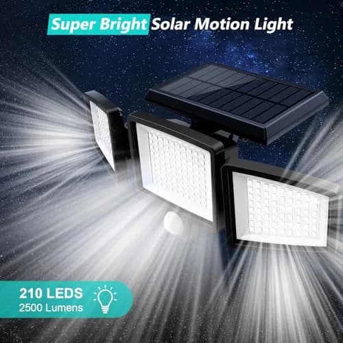 Tuffenough Solar Outdoor Lights 2500LM 210 LED Security Flood Lights 4 Pack | Waterproof 270° Wide Angle with Remote thumbnail 7
