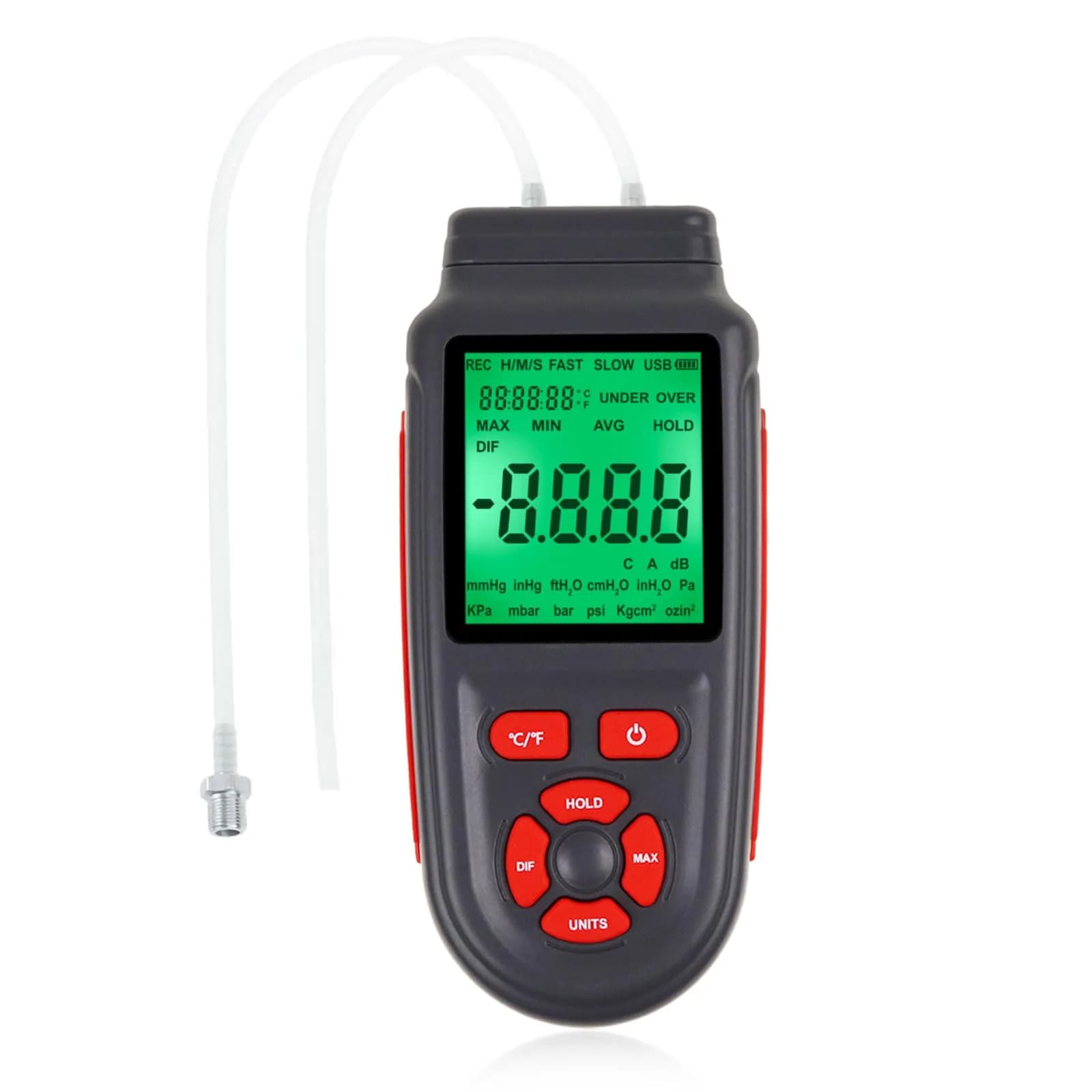 DANOPLUS Digital Manometer Gas Pressure Tester ±2.000psi | Accurate HVAC Air Pressure Meter with Data Record — Professional Manometer (±3Psi)