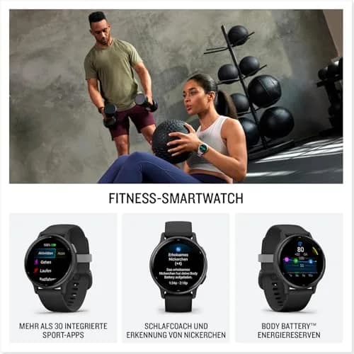 Garmin vívoactive® 5 Health & Fitness GPS Smartwatch 42mm Navy | AMOLED Display, 11-Day Battery thumbnail 2