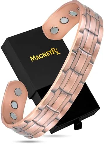 MagnetRX Copper Cuff Magnetic Bracelets for Men & Women | Stylish Magnetic Copper Wristband thumbnail 1