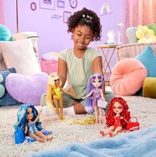 Rainbow High Swim & Style Skyler, Blue 11" Fashion Doll with Shimmery Wrap to Style 10+ Ways, Removable Swimsuit, Sandals, Accessories, Gift for Kids 4-12 thumbnail 7