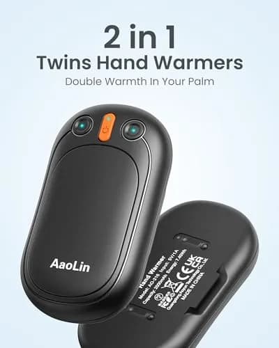 AaoLin Rechargeable Hand Warmers 4 Pack Black | 12 Hours Long Heating Portable Pocket Handwarmer thumbnail 2