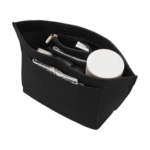 LOUKAYCCI Felt Purse Organizer Insert for Longchamp Le Pliage M Handbag, Medium Black | Keeps Bags Tidy & Protected thumbnail 7