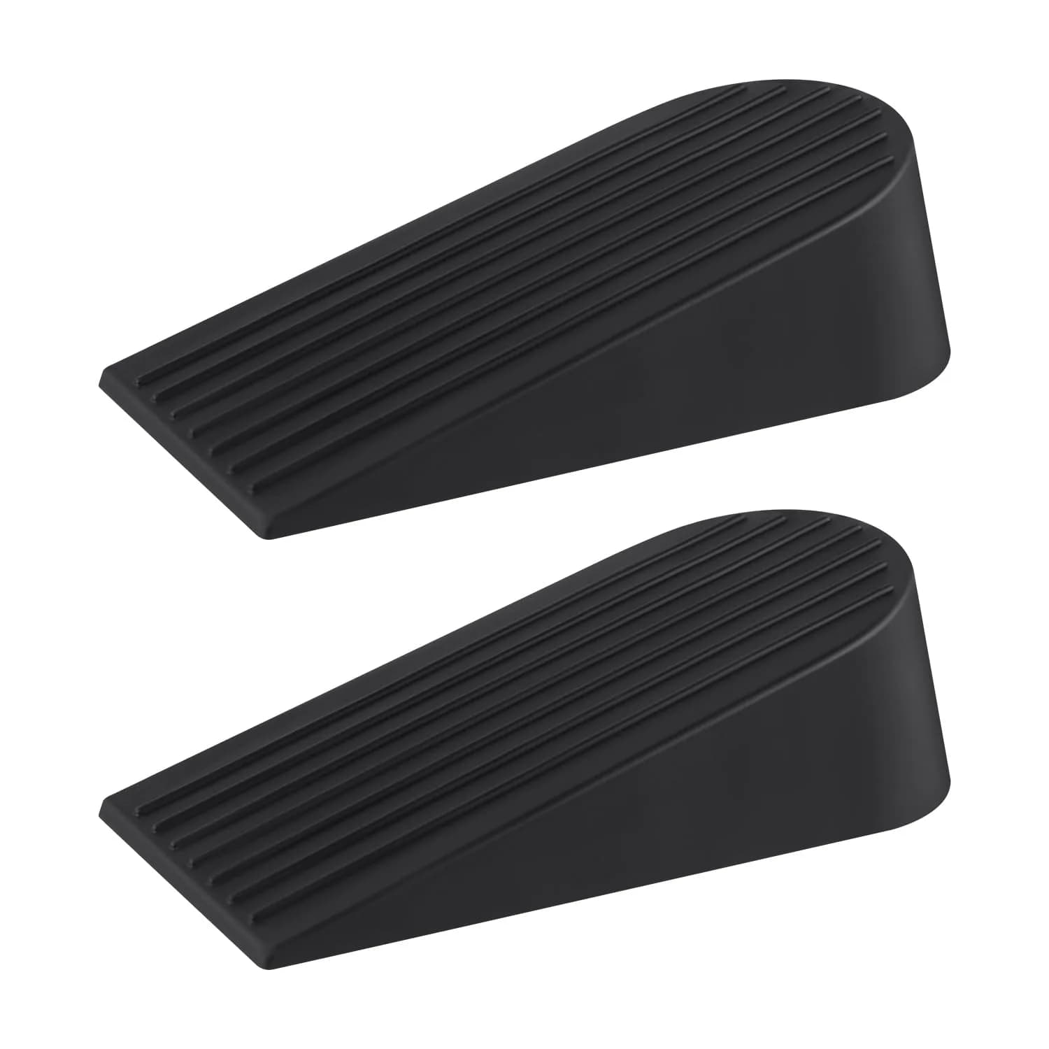 JZWBLILY Big Door Stopper 2 Pack Black | Heavy Duty Rubber Door Wedge for Floor & Carpet