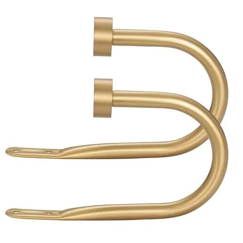 Mayrhyme Metal Curtain Holdbacks with Cap Finials, Warm Gold (18.5cm/7.28" x 11cm/4.33") | Set of 2 thumbnail 1