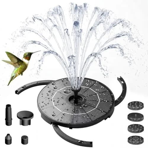AISITIN 2.8W Solar Fountain Pump with 6 Nozzles & 3.9ft Cord | Attracts Birds to Bird Baths & Ponds thumbnail 1