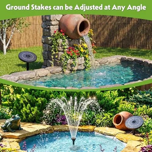 AISITIN 2.8W Solar Fountain Pump with 6 Nozzles & 3.9ft Cord | Attracts Birds to Bird Baths & Ponds thumbnail 9
