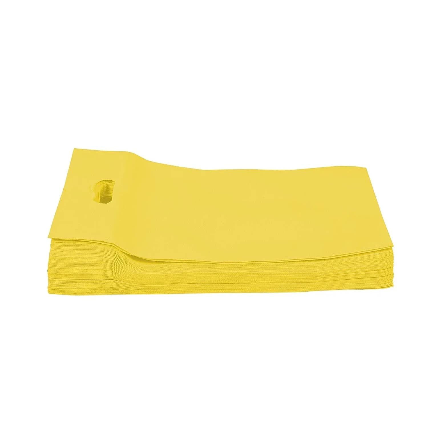 AGRASHRI ENTERPRISES D Cut Cloth Carry Bag 39cm (15.4in) x 30cm (11.8in) | Pack of 50 Yellow Grocery Bags