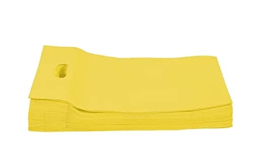 AGRASHRI ENTERPRISES D Cut Cloth Carry Bag 39cm (15.4in) x 30cm (11.8in) | Pack of 50 Yellow Grocery Bags thumbnail 1