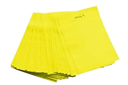 AGRASHRI ENTERPRISES D Cut Cloth Carry Bag 39cm (15.4in) x 30cm (11.8in) | Pack of 50 Yellow Grocery Bags thumbnail 2
