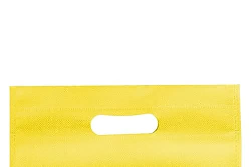 AGRASHRI ENTERPRISES D Cut Cloth Carry Bag 39cm (15.4in) x 30cm (11.8in) | Pack of 50 Yellow Grocery Bags thumbnail 3