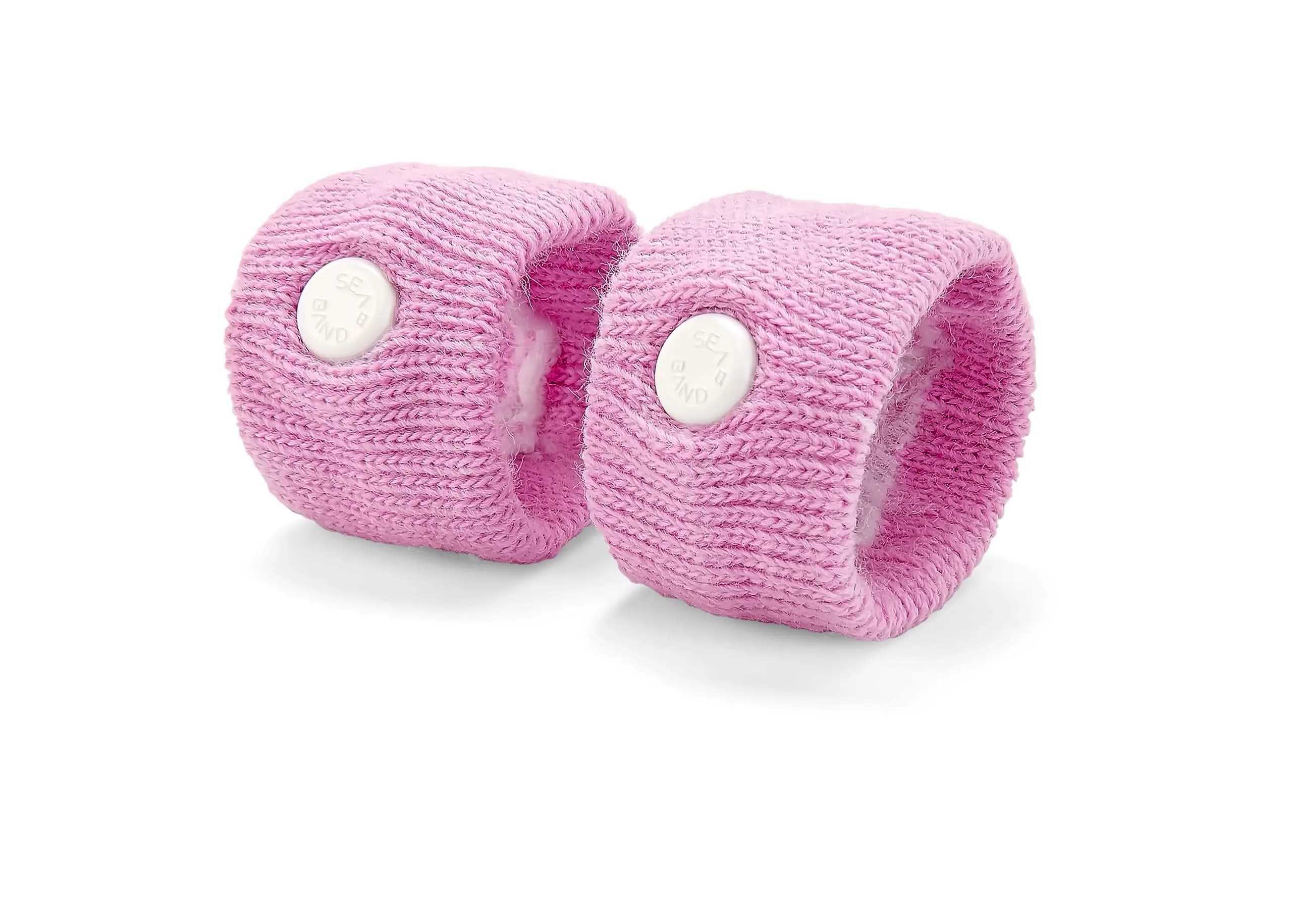 Sea-Band Anti-Nausea Acupressure Wristbands, 1 Pair, Pink | Drug-Free Nausea Relief for Travel Sickness - main product image