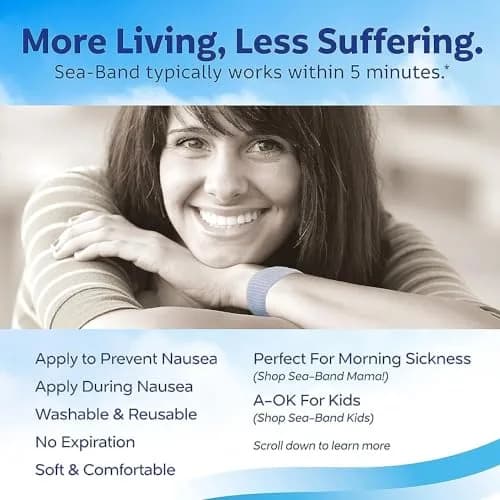 Sea-Band Anti-Nausea Wristbands Navy | Clinically Proven Acupressure for Travel Sickness Relief thumbnail 4