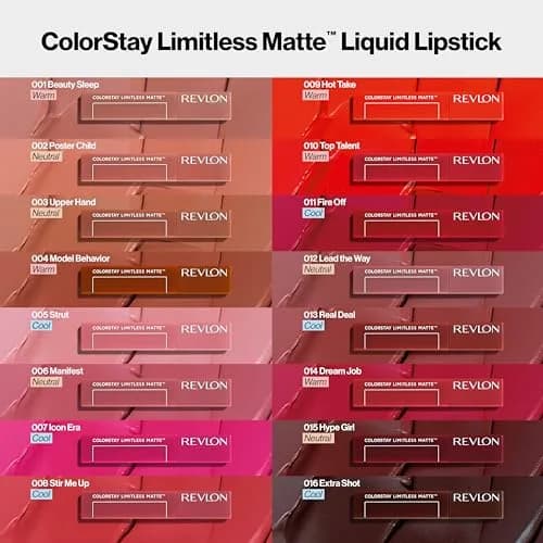 Revlon ColorStay Limitless Matte Liquid Lipstick 0.17 Fl Oz | Vegan, No-Budge, Longwear, Waterproof, Extra Shot 016 thumbnail 7