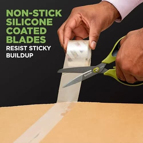 Scotch Non-Stick Unboxing Scissors, 8-inch (20.32 cm) with Box Cutter Mode | Precision Sharpened Blades thumbnail 5