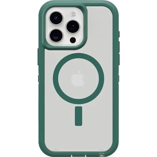 OtterBox iPhone 15 Pro Max Defender Series XT Clear Case - Velvet Evergreen (Clear), Rugged, Screenless, MagSafe Compatible, Lanyard Attachment thumbnail 1