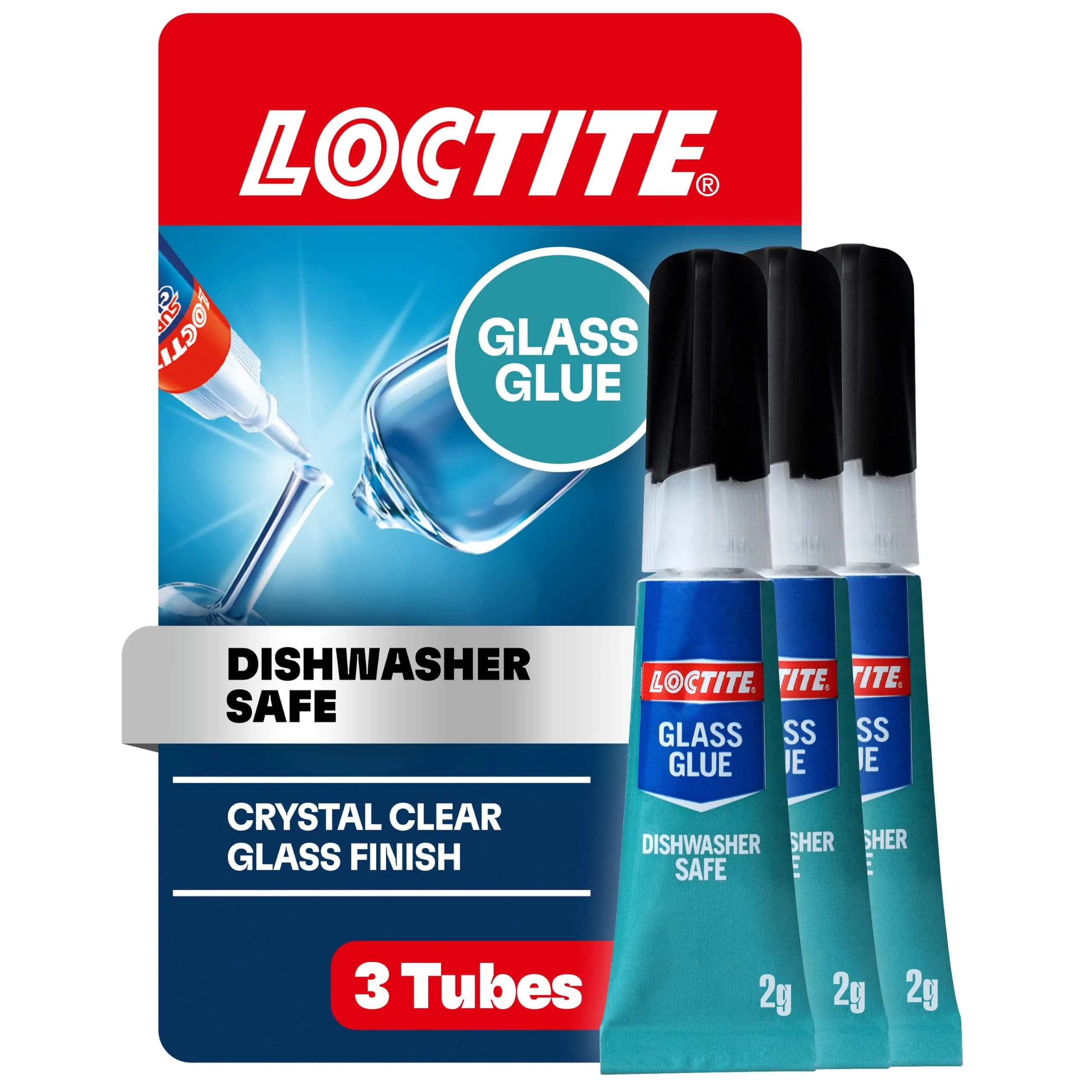 Loctite Glass Glue 2 Gram Tube 6 Pack | Clear Superglue for Glass, Plastic, Wood, Metal, Crafts, & Repair — Clear