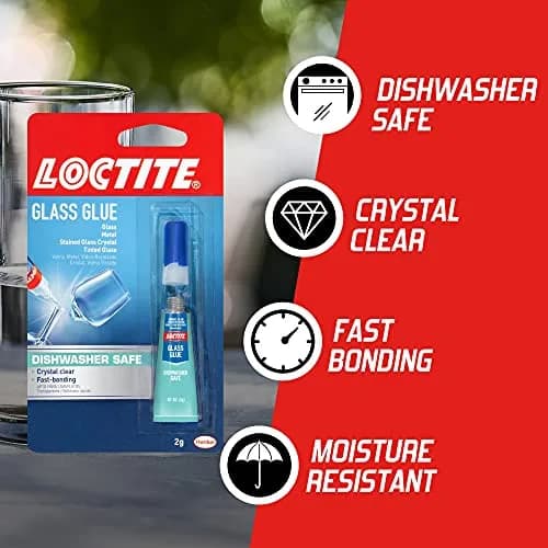 Loctite Glass Glue, Dishwasher Safe, Clear, 2g Bottle (Pack of 3) | Bonds Glass to Metal & Plastic thumbnail 2