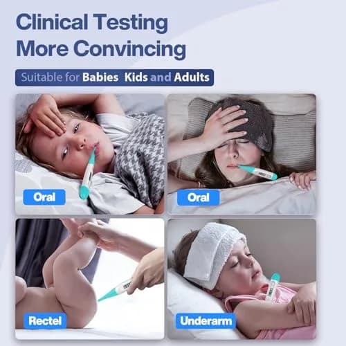 Boncare Digital Oral Thermometer Blue Green | Fast 10-Second Reading for Adults & Kids thumbnail 4